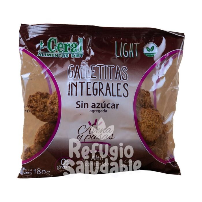 CERAL - GALLETITA INTEGRAL AVENA PASA CON STEVIA X180 G